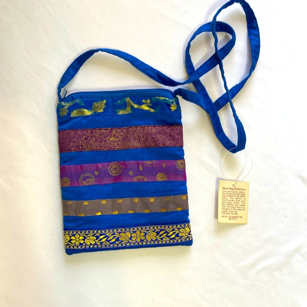 Nandi Handmade Sari bags crafted in Northern India. Made from recycled Sari